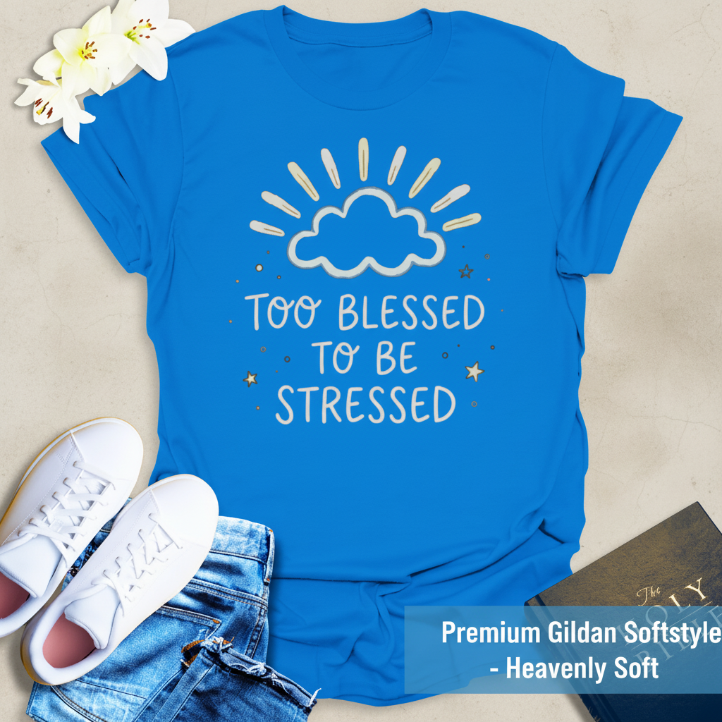 Too Blessed to Be Stressed T-Shirt__space