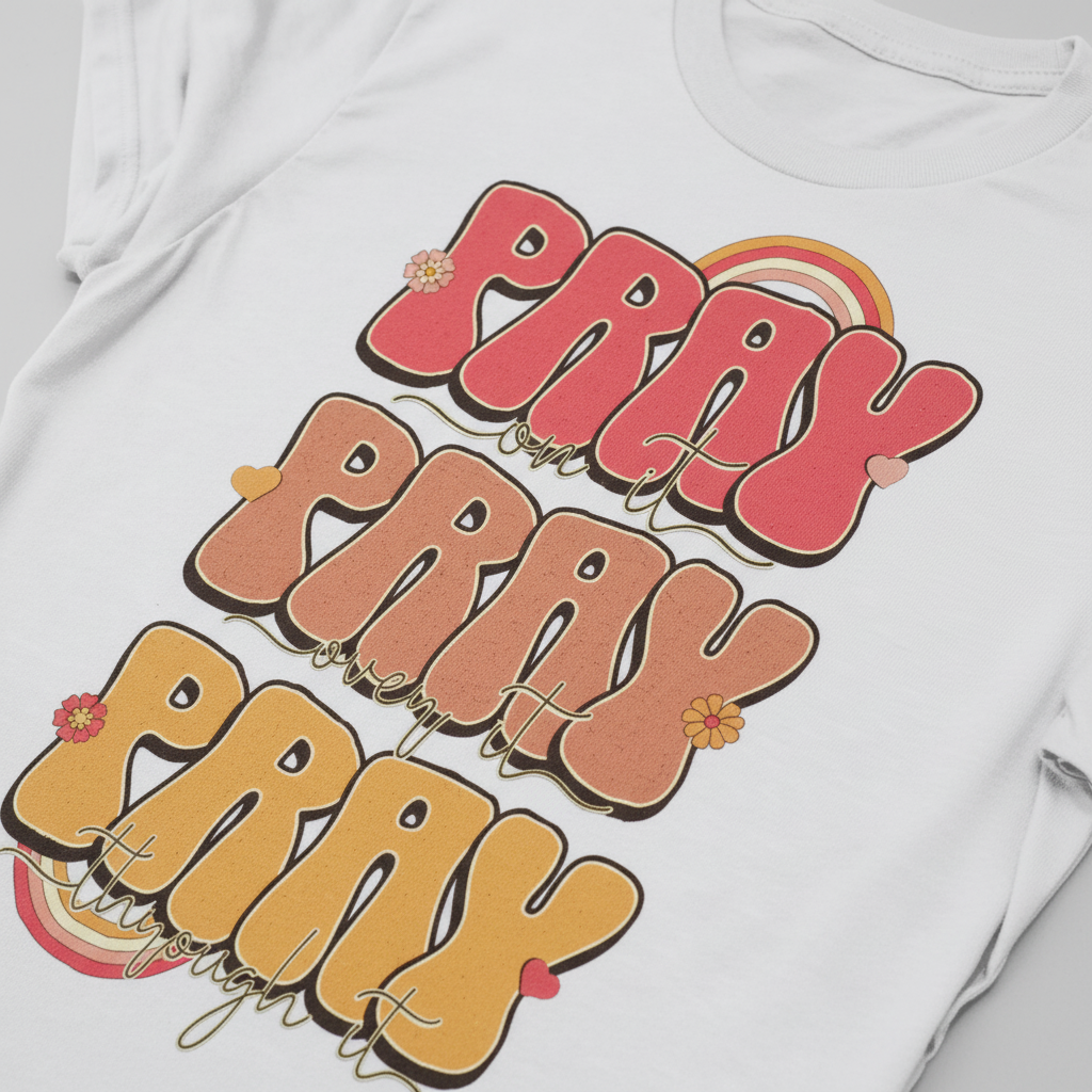 Pray On It Pray Over It Pray Through It T-Shirt__detail