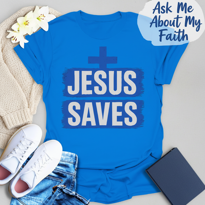Bold Jesus Saves T-Shirt__pair