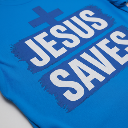 Bold Jesus Saves T-Shirt__detail