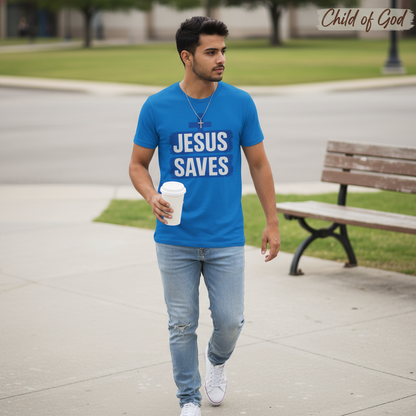 Bold Jesus Saves T-Shirt__lifestyle