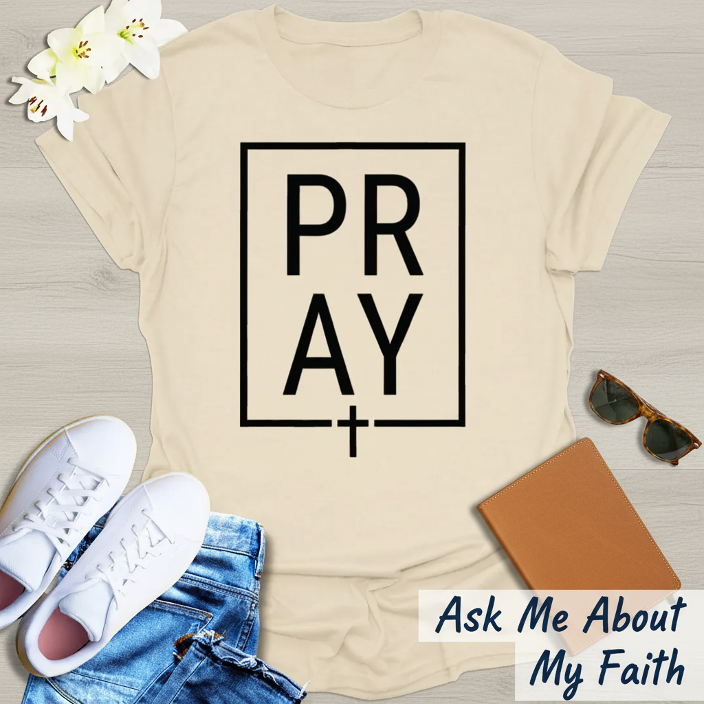 Bold PRAY Statement T-Shirt__pair