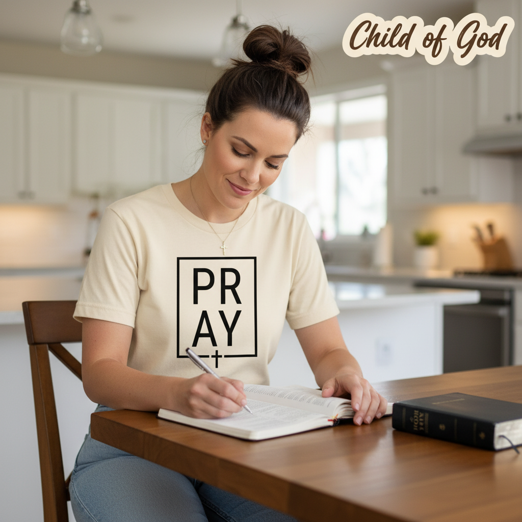 Bold PRAY Statement T-Shirt__use