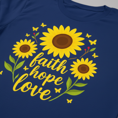 Faith Hope Love Sunflower T-Shirt__detail