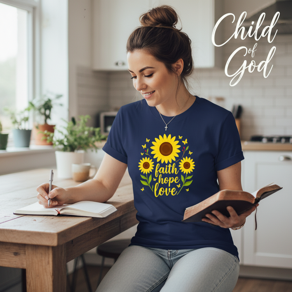 Faith Hope Love Sunflower T-Shirt__use