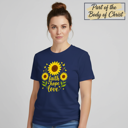 Faith Hope Love Sunflower T-Shirt__hero