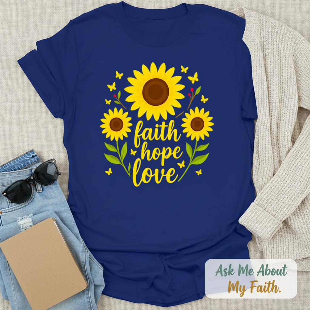 Faith Hope Love Sunflower T-Shirt__pair