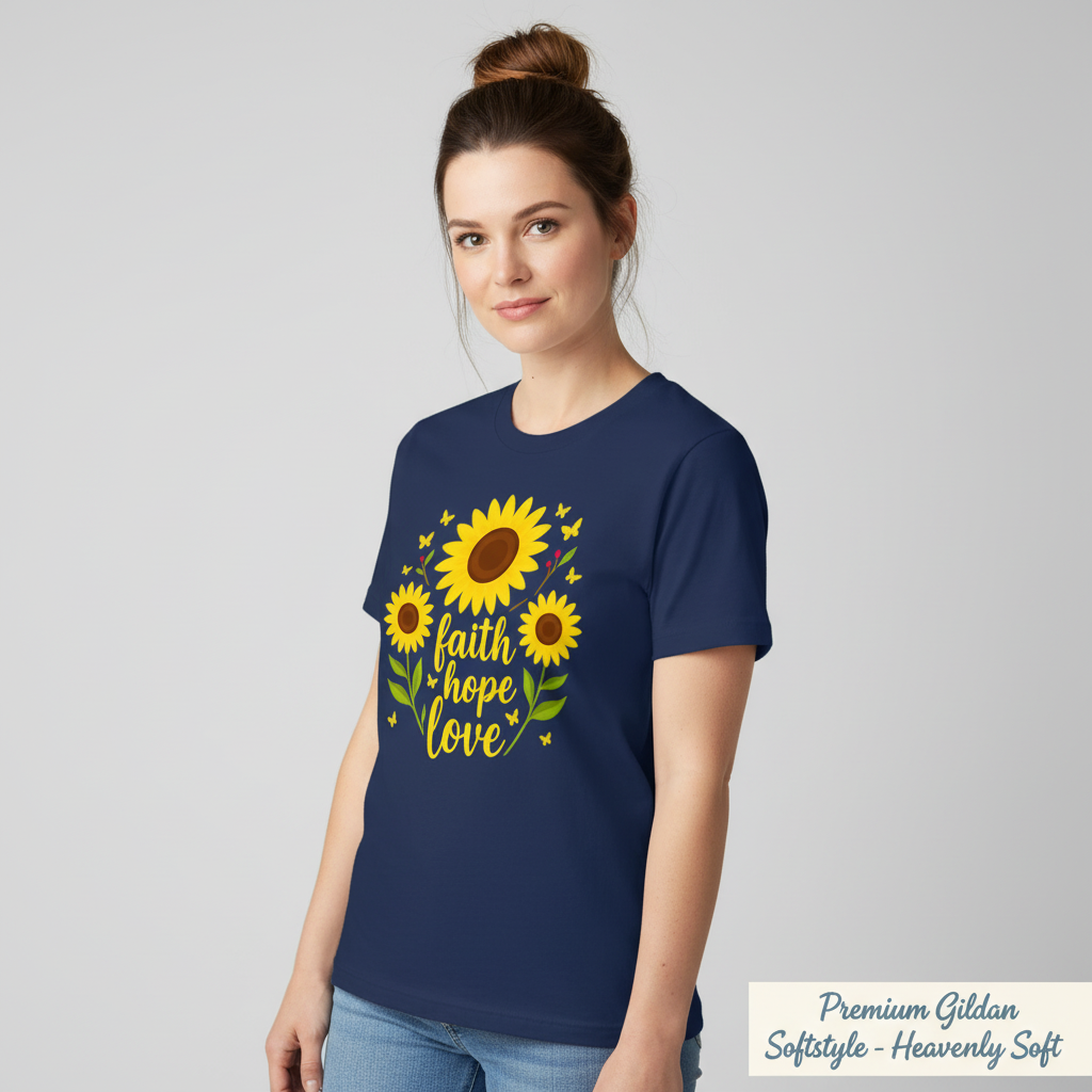 Faith Hope Love Sunflower T-Shirt__space