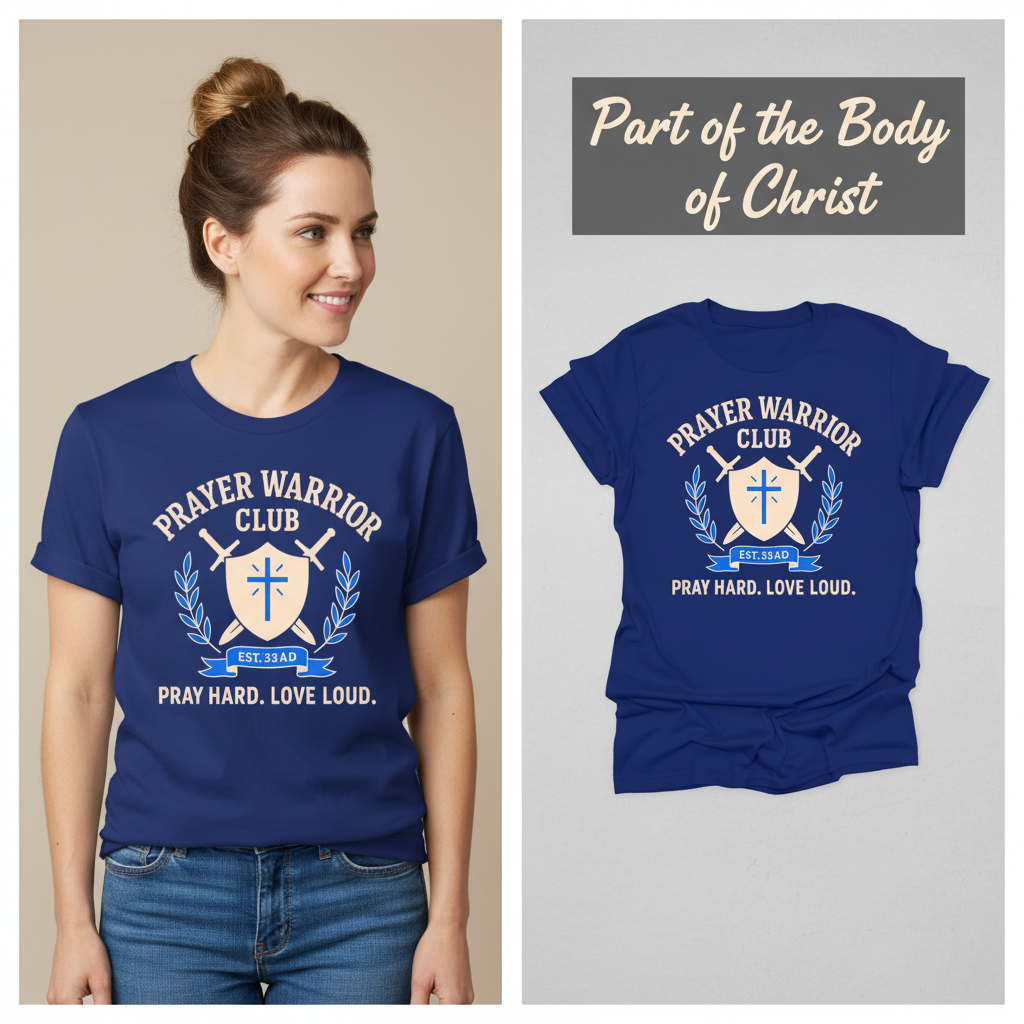 Prayer Warrior Club T-Shirt_model_flat