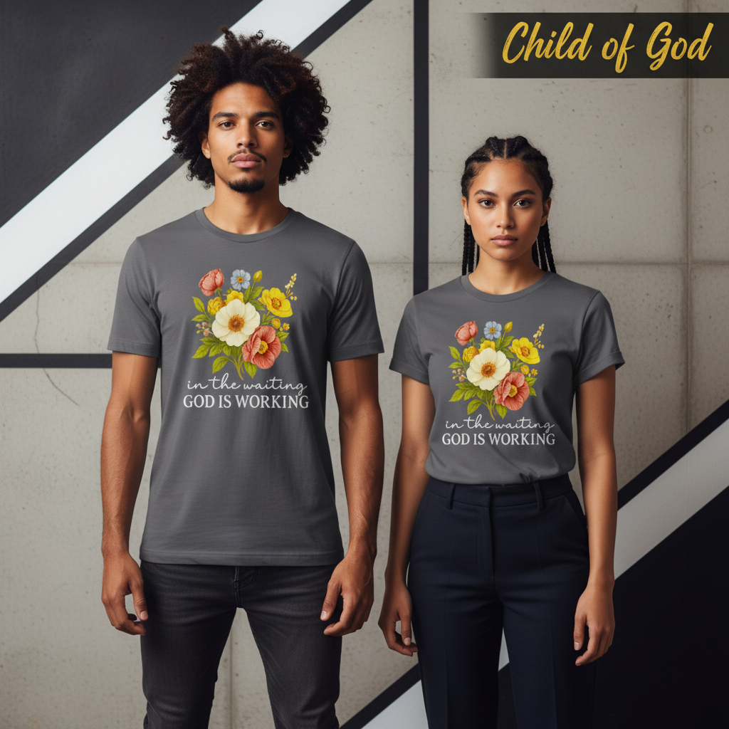 God Is Working Floral T-Shirt_stoic
