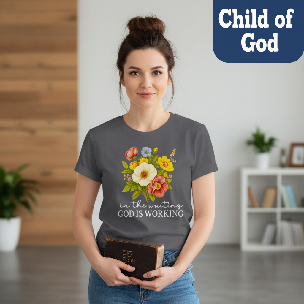 God Is Working Floral T-Shirt_prop_inteact