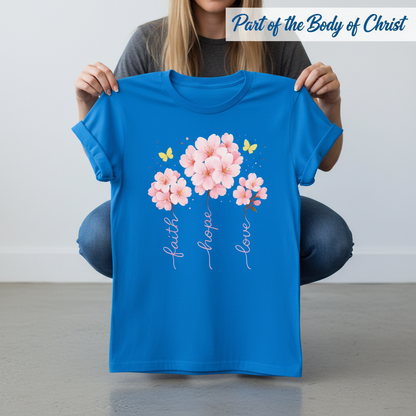 Faith Hope Love Cherry Blossom T-Shirt_dangle