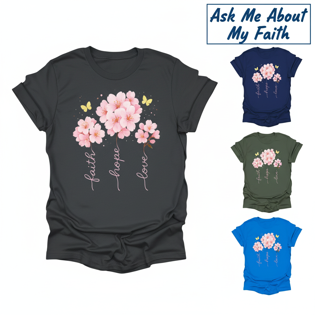 Faith Hope Love Cherry Blossom T-Shirt_color_hero