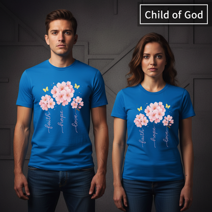 Faith Hope Love Cherry Blossom T-Shirt_stoic