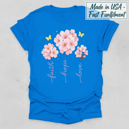 Faith Hope Love Cherry Blossom T-Shirt_clean