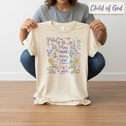 Pray More Worry Less T-Shirt_dangle
