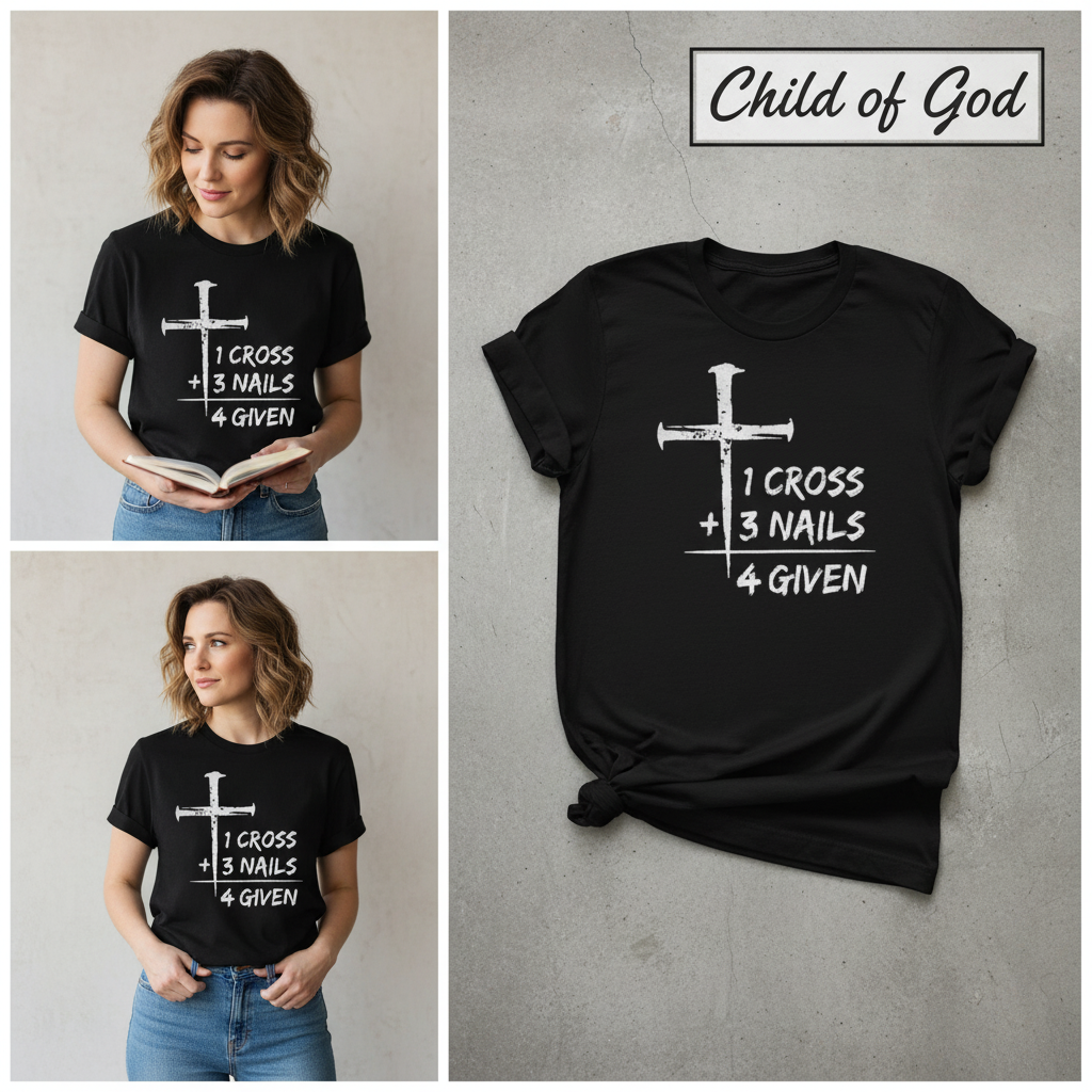 One Cross Forgiven T-Shirt_3_panel