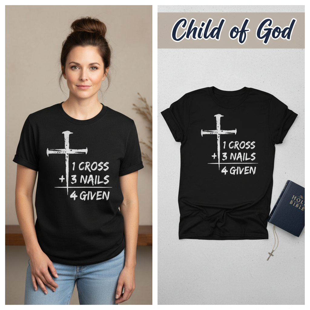 One Cross Forgiven T-Shirt_model_flat