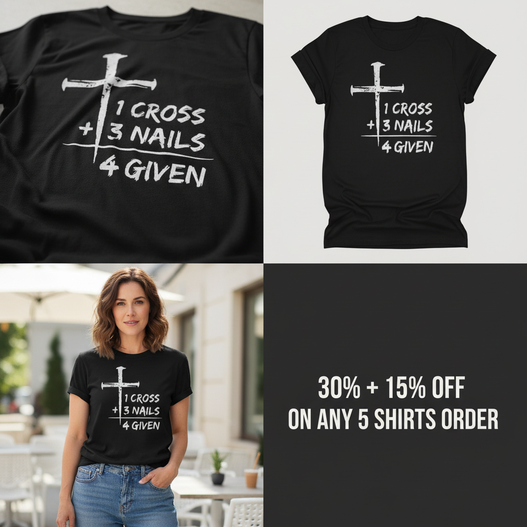 One Cross Forgiven T-Shirt_4_panel