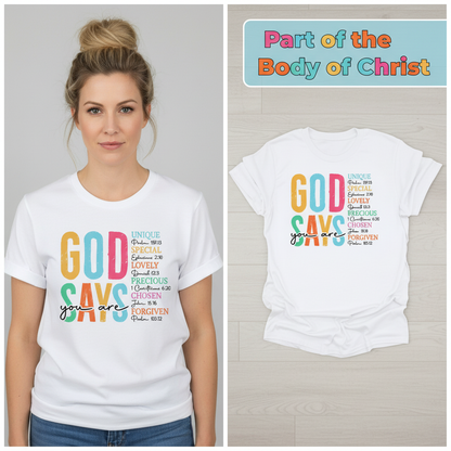 God Says You Are T-Shirt_model_flat