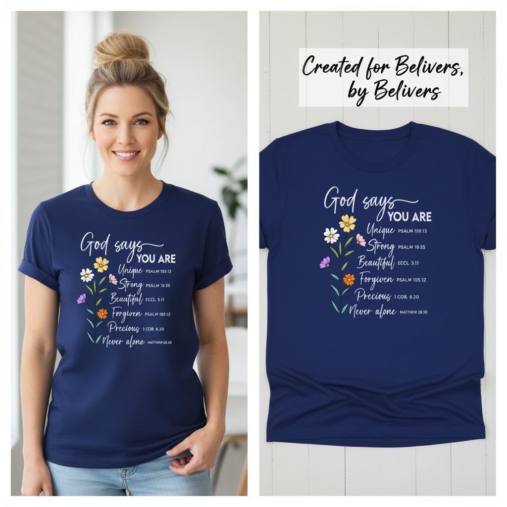 God Says You Are T-Shirt_model_flat