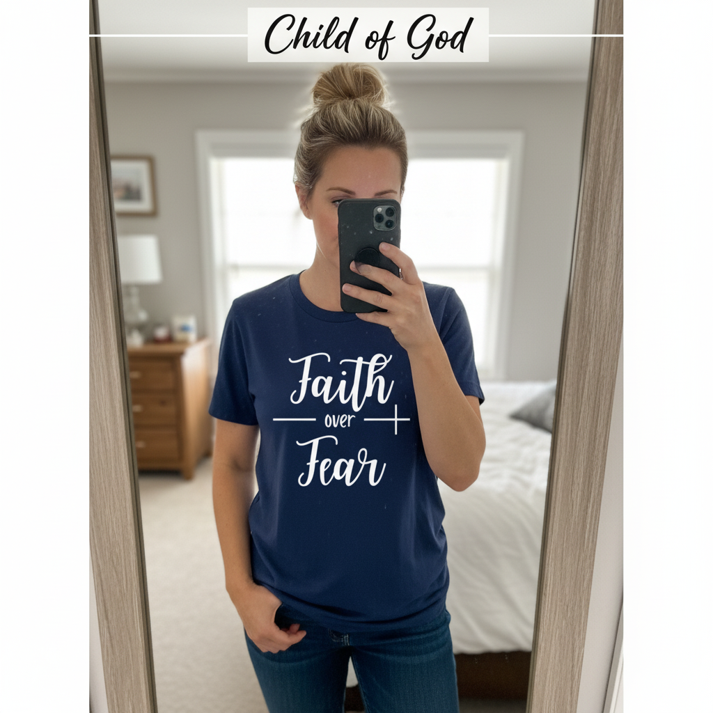 Faith Over Fear T-Shirt_mirror_selfie