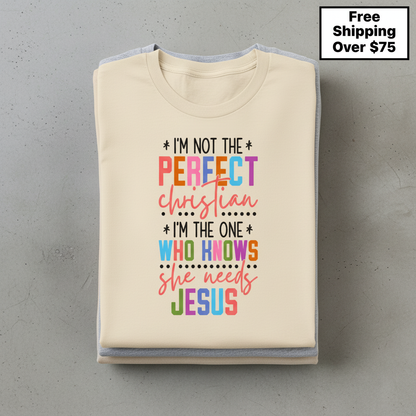 Perfectly Imperfect Christian T-Shirt_stacked_flatlay