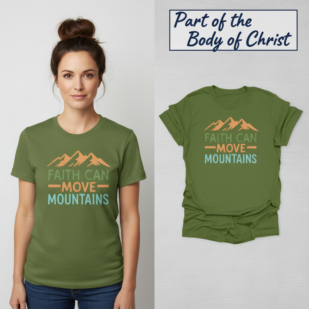 Faith Can Move Mountains T-Shirt_model_flat