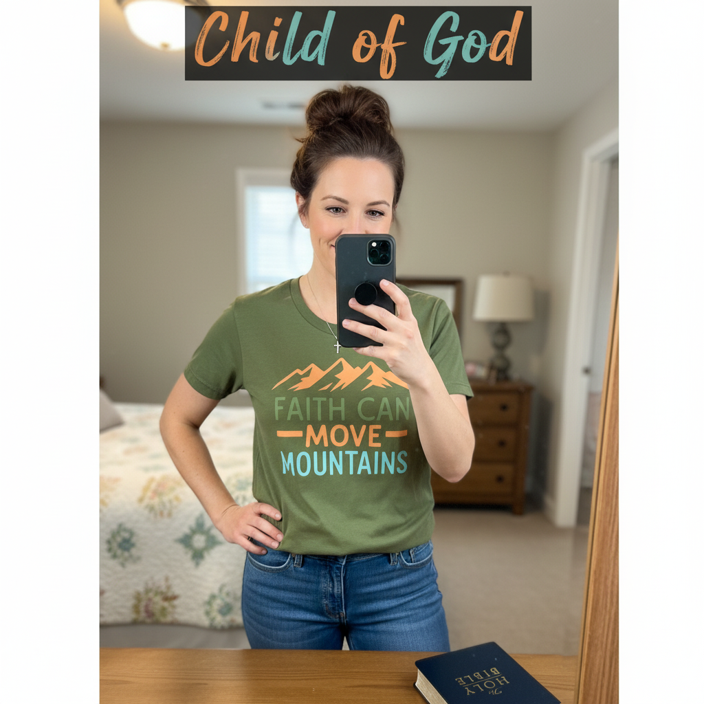 Faith Can Move Mountains T-Shirt_mirror_selfie