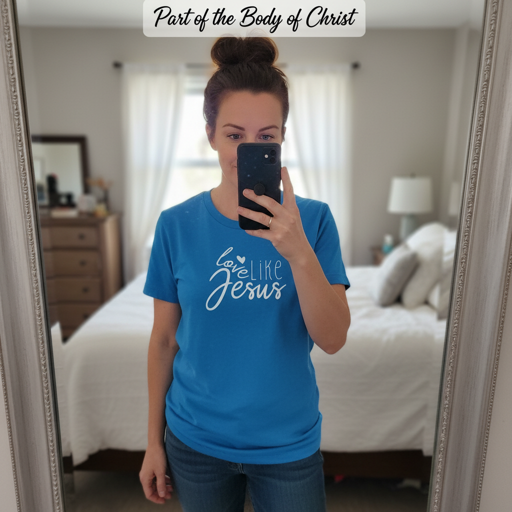 Love Like Jesus T-Shirt_mirror_selfie