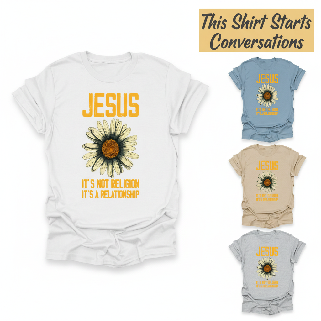 Jesus Relationship Daisy T-Shirt_color_hero