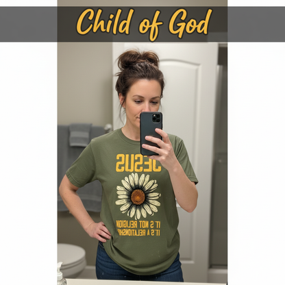 Jesus Relationship Daisy T-Shirt_mirror_selfie