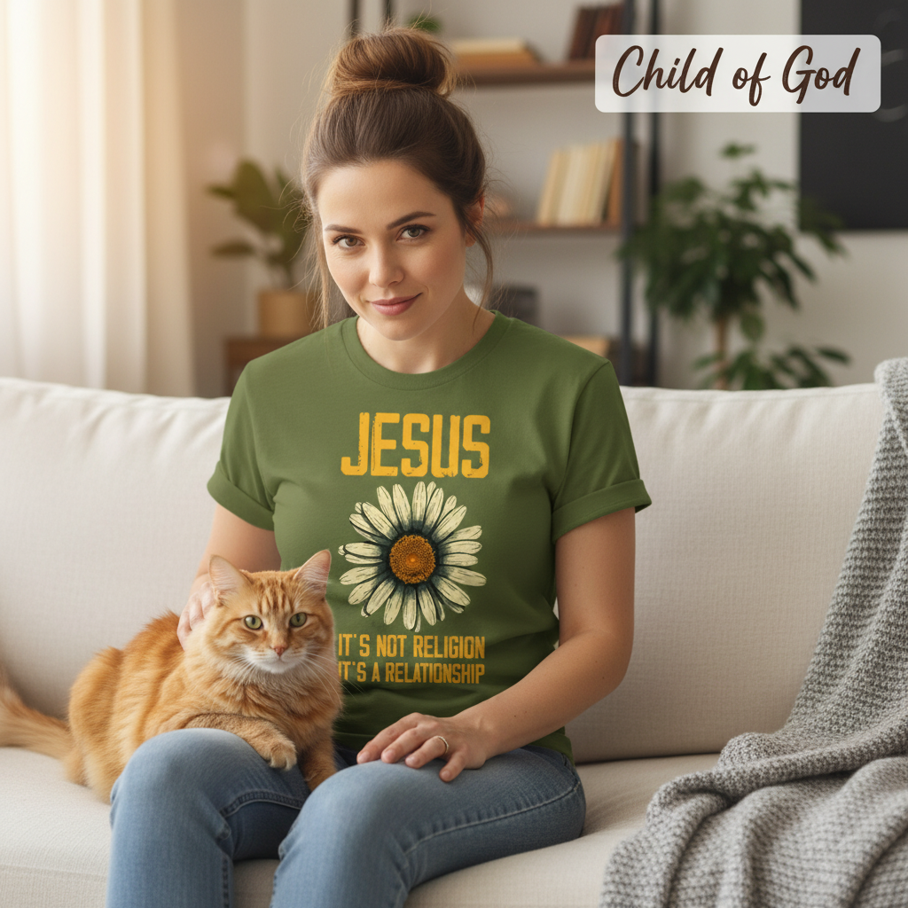 Jesus Relationship Daisy T-Shirt_pet_companion