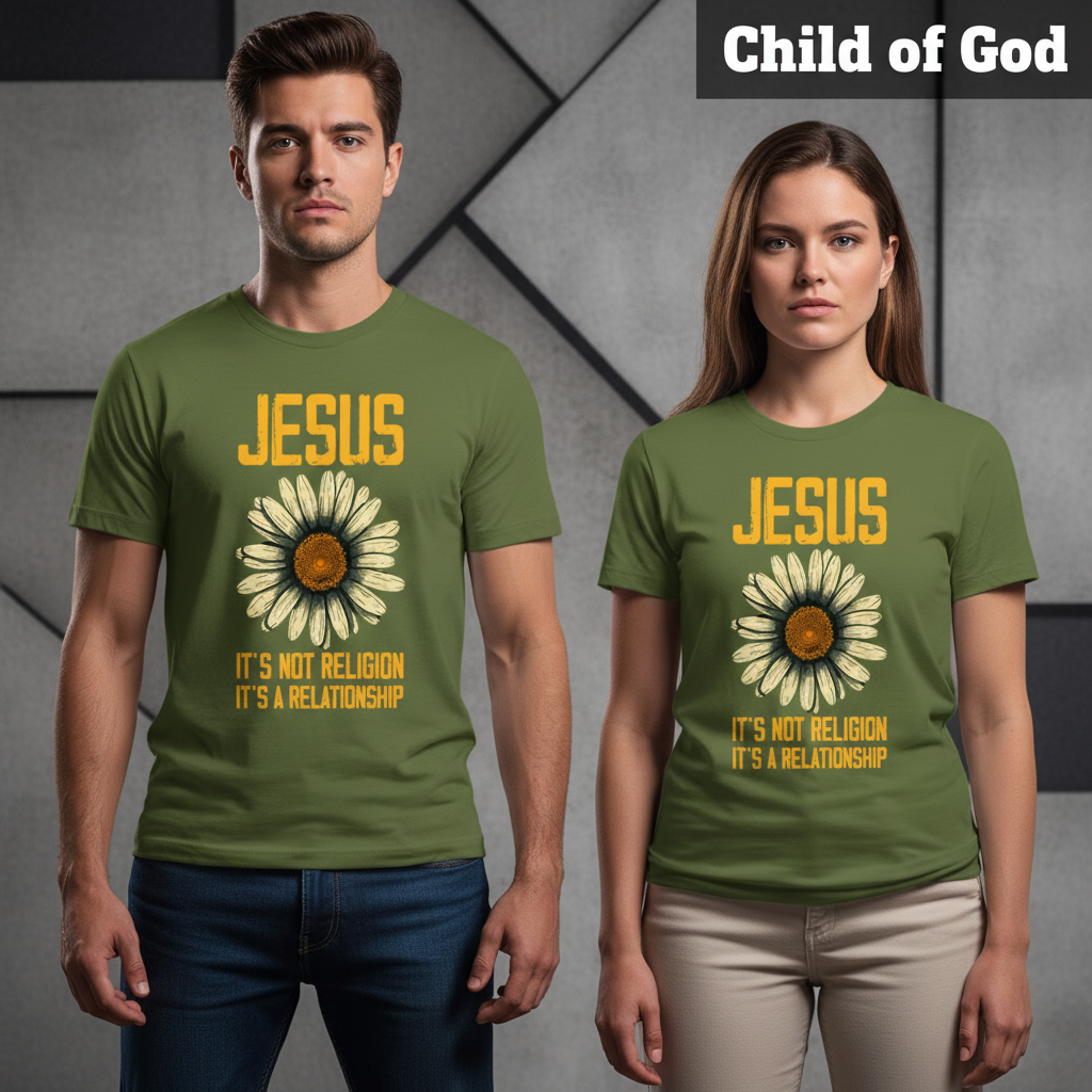 Jesus Relationship Daisy T-Shirt_stoic