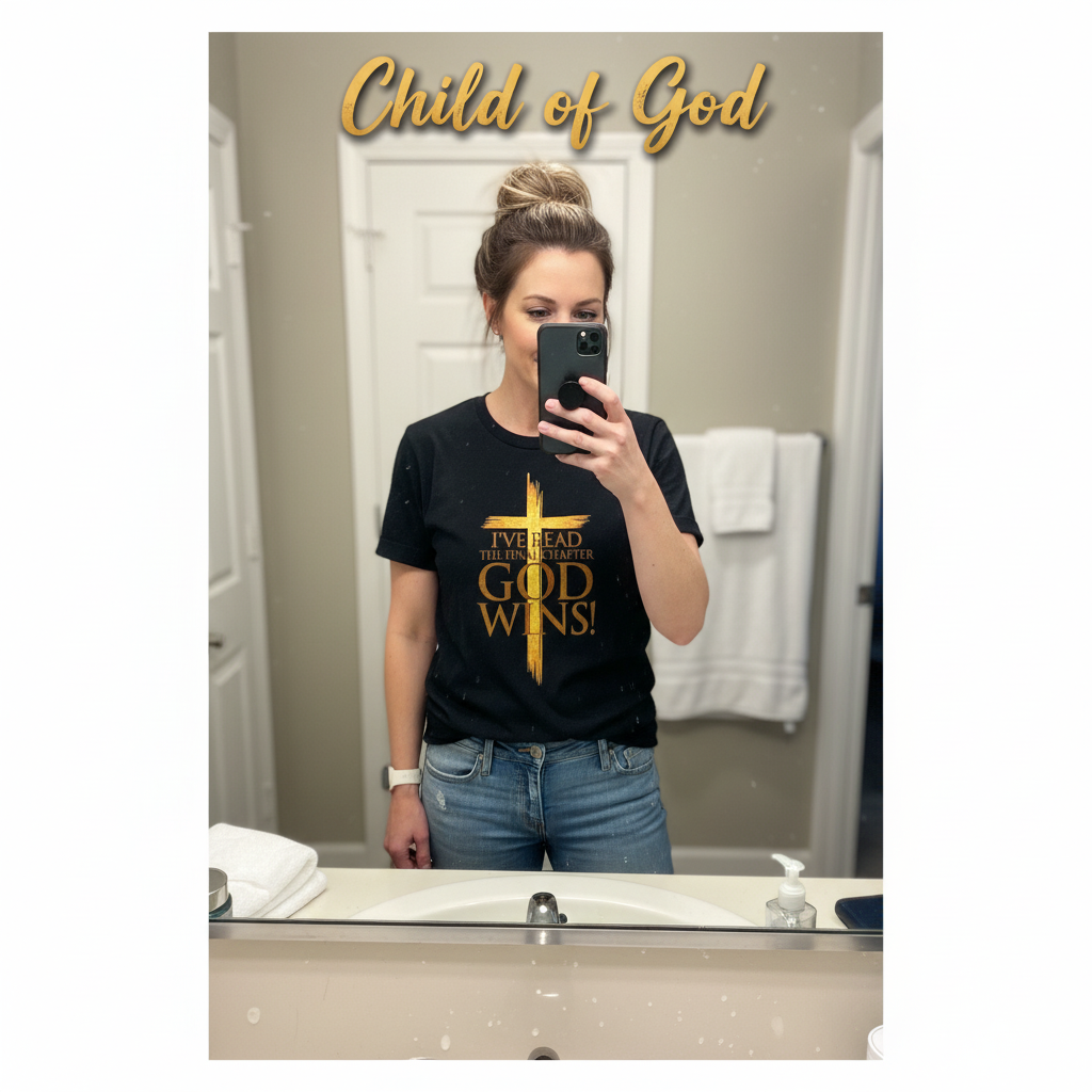 God Wins Final Chapter T-Shirt_mirror_selfie