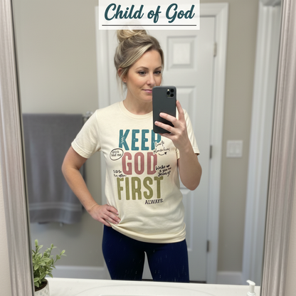 Keep God First T-Shirt_mirror_selfie