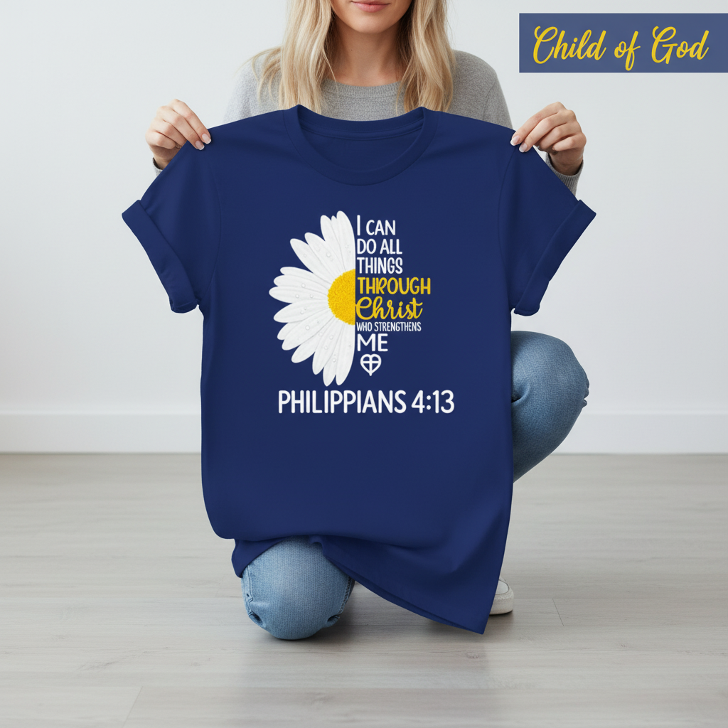 Strength in Christ Daisy T-Shirt_dangle