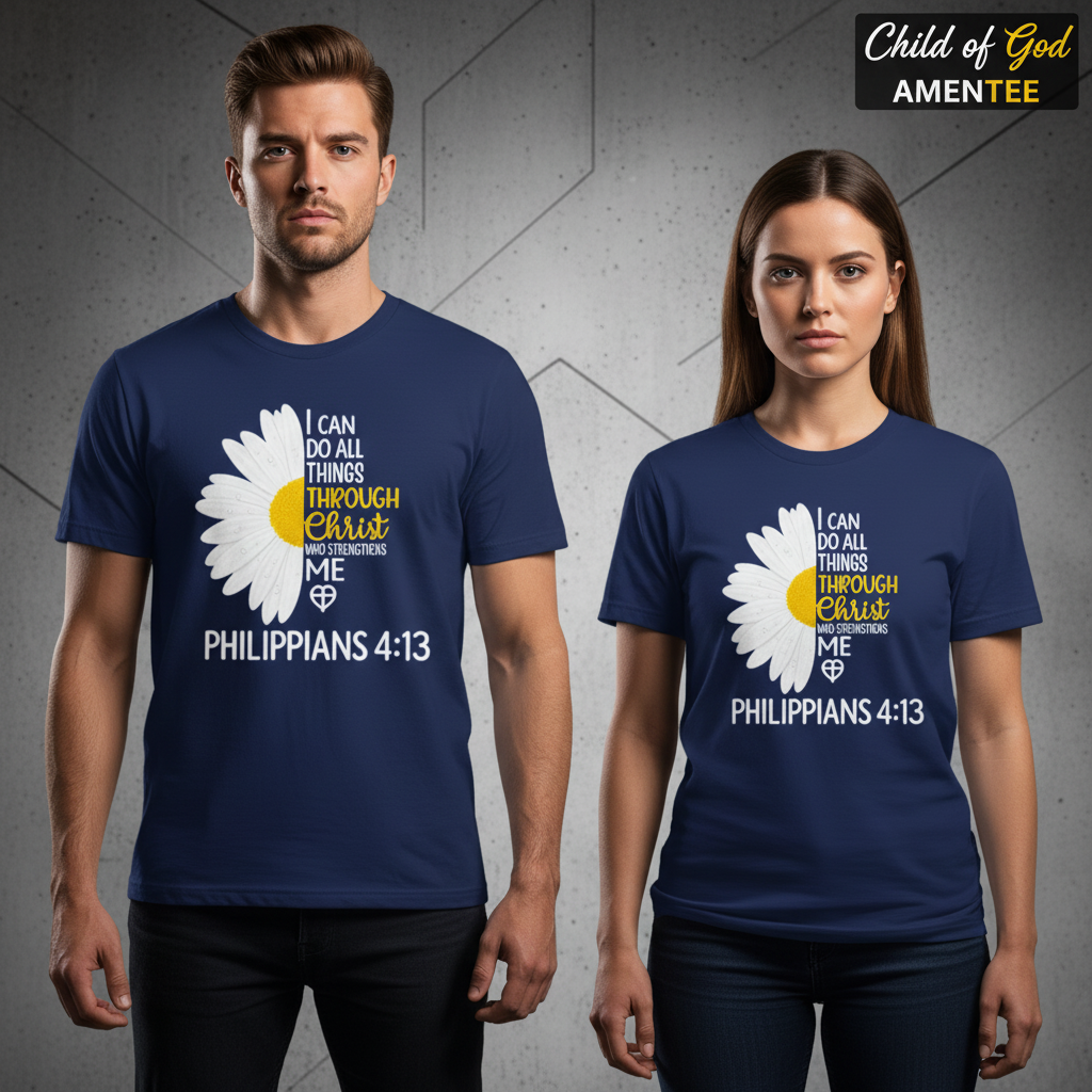 Strength in Christ Daisy T-Shirt_stoic