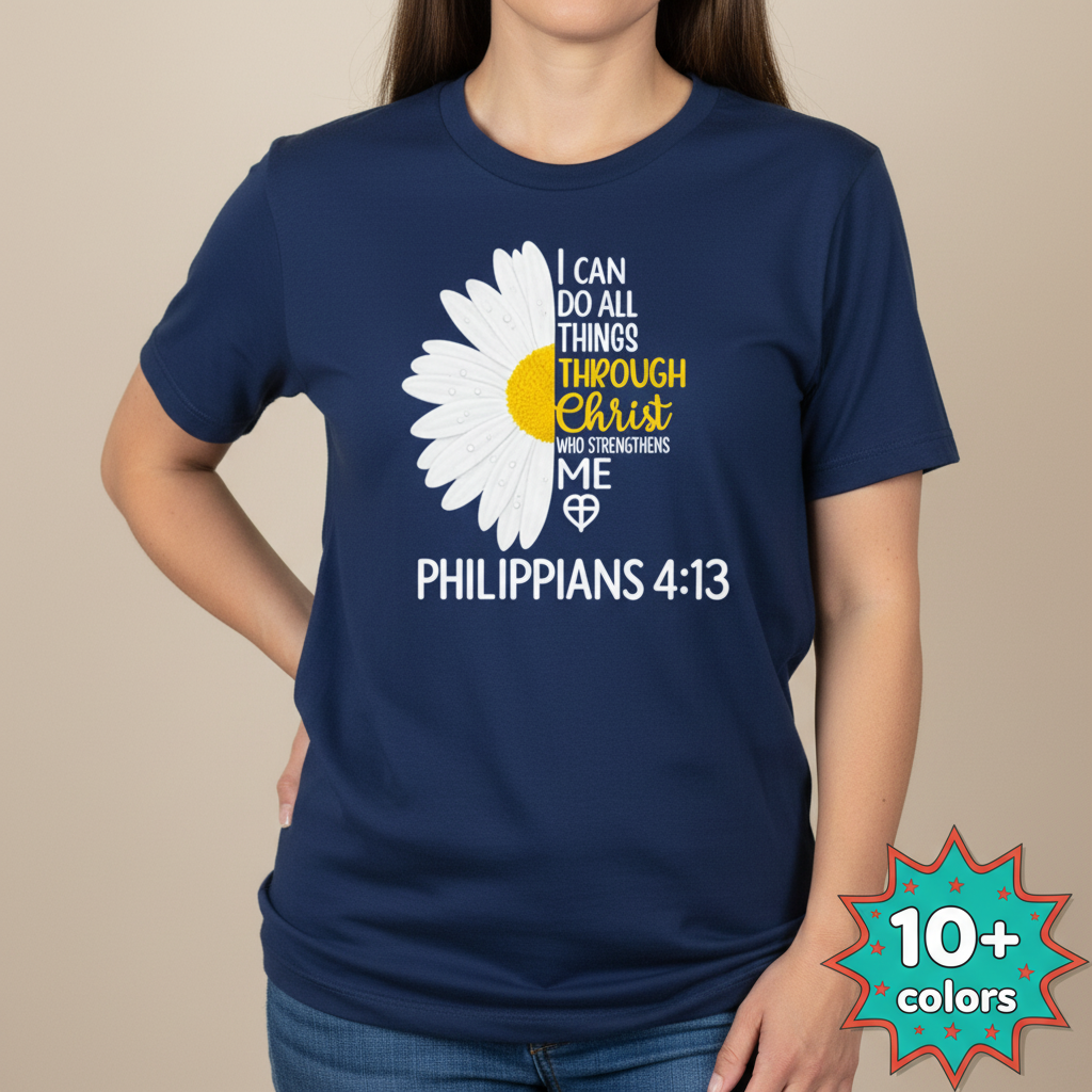 Strength in Christ Daisy T-Shirt_badge