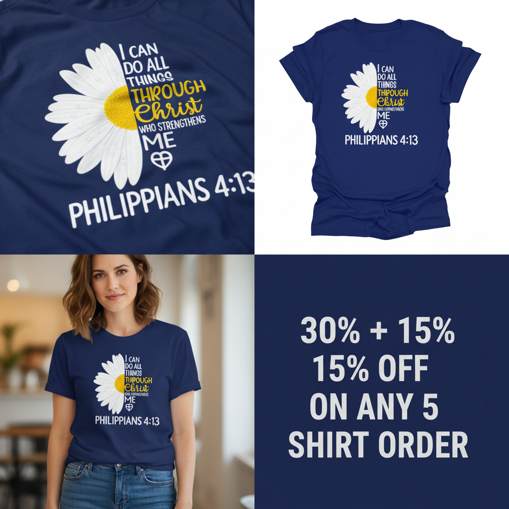 Strength in Christ Daisy T-Shirt_4_panel