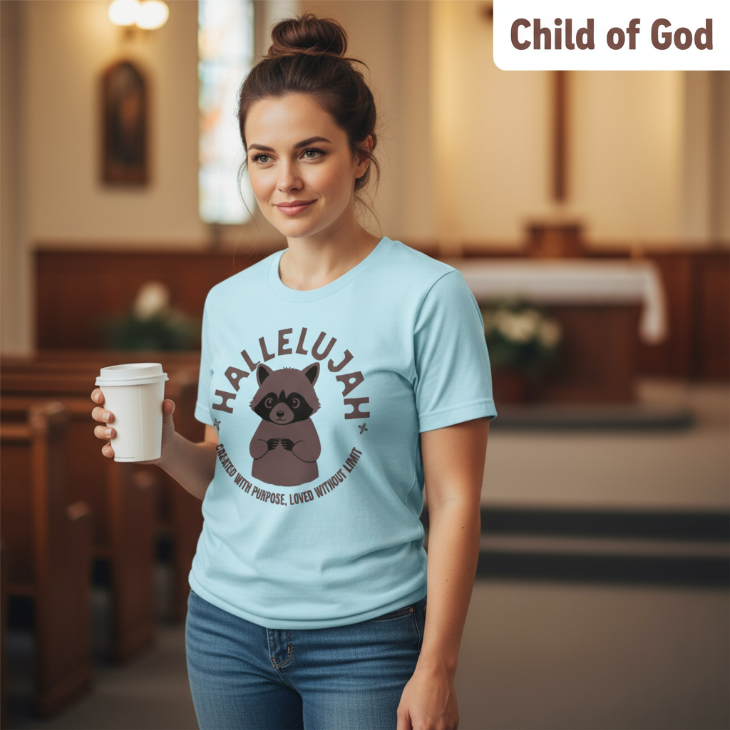 Hallelujah Raccoon T-Shirt__lifestyle