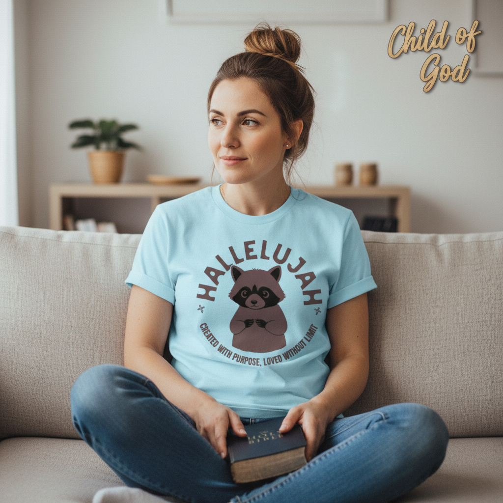 Hallelujah Raccoon T-Shirt__use