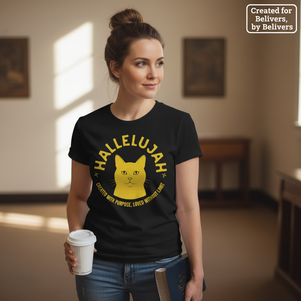 Hallelujah Cat T-Shirt__lifestyle
