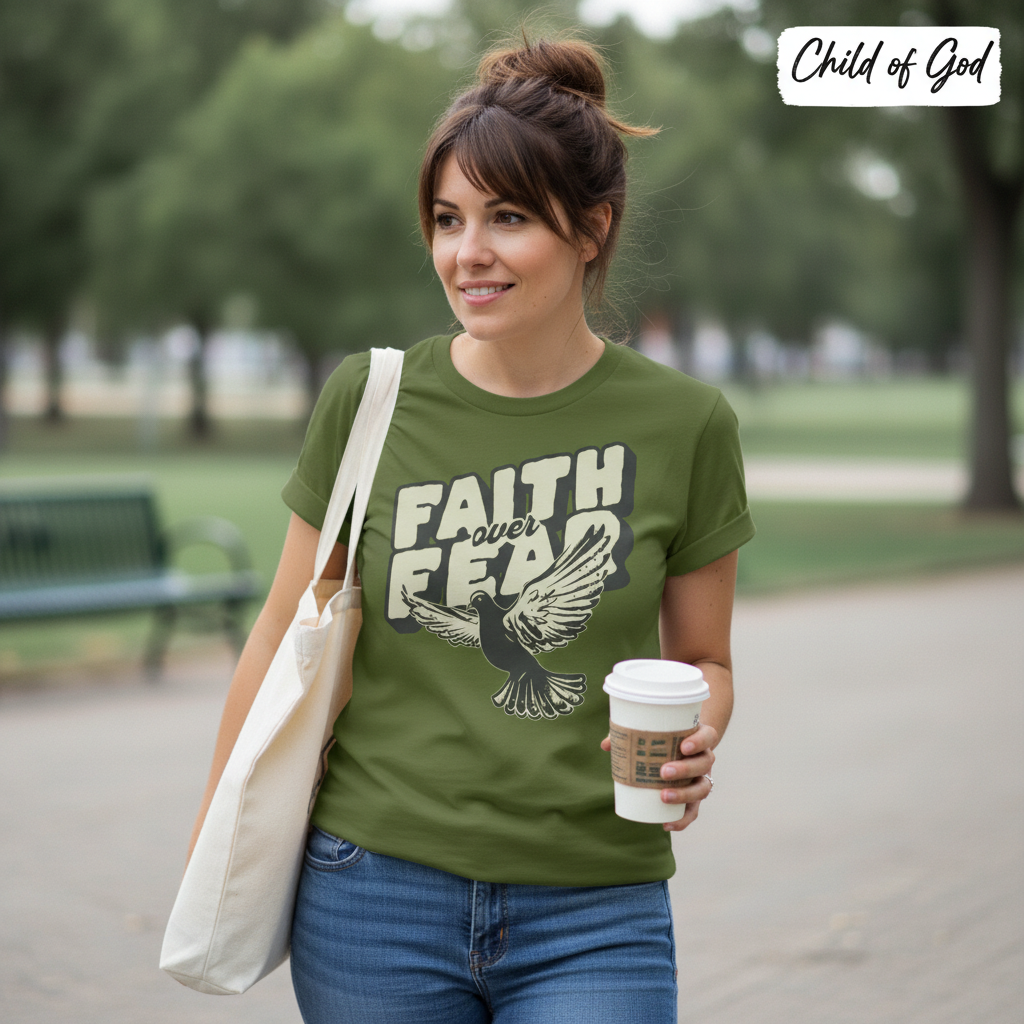 Faith Over Fear Dove T-Shirt__lifestyle