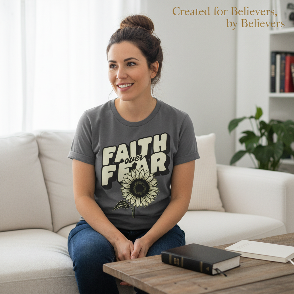 Faith Over Fear Sunflower T-Shirt__use
