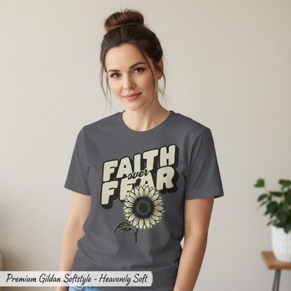 Faith Over Fear Sunflower T-Shirt__space