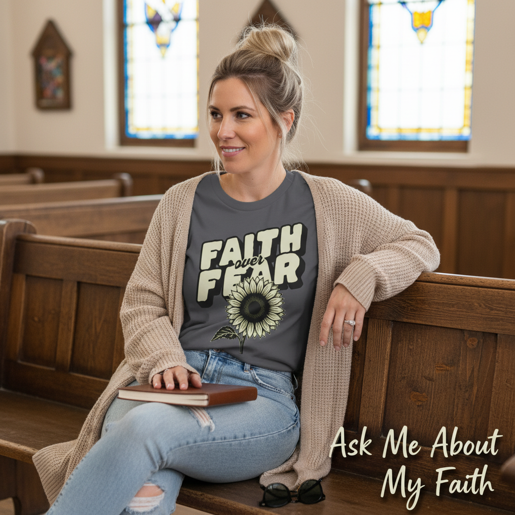 Faith Over Fear Sunflower T-Shirt__pair
