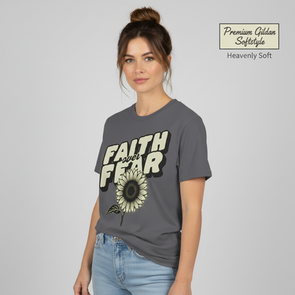 Faith Over Fear Sunflower T-Shirt__benefit