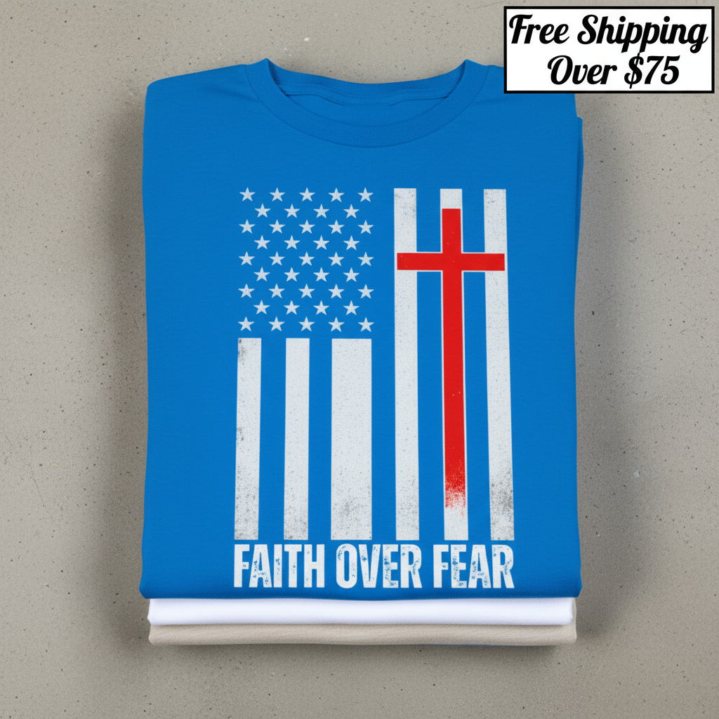 Faith and Freedom T-Shirt_stacked_flatlay