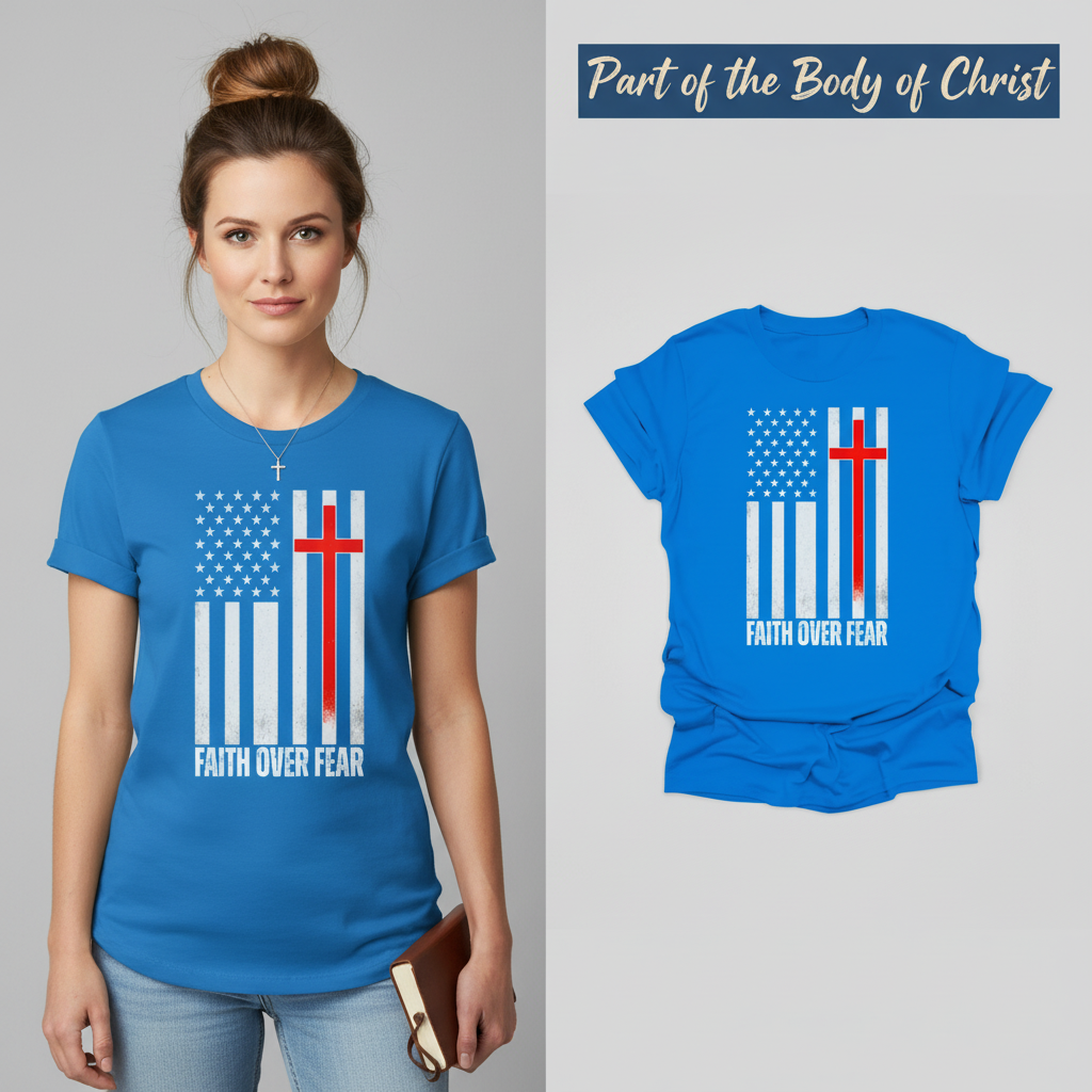 Faith and Freedom T-Shirt_model_flat